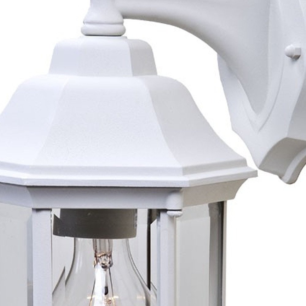 White Clear Glass Swing Arm Wall Light HomeRoots