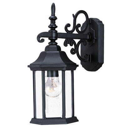 Petite Matte Black Domed Hanging Glass Lantern Wall Light - FurniFindUSA