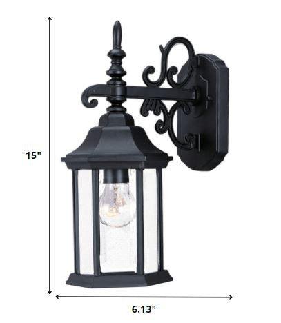 Petite Matte Black Domed Hanging Glass Lantern Wall Light - FurniFindUSA