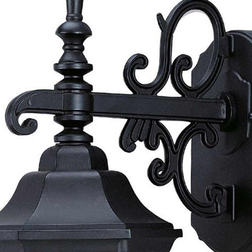 Petite Matte Black Domed Hanging Glass Lantern Wall Light — view 5