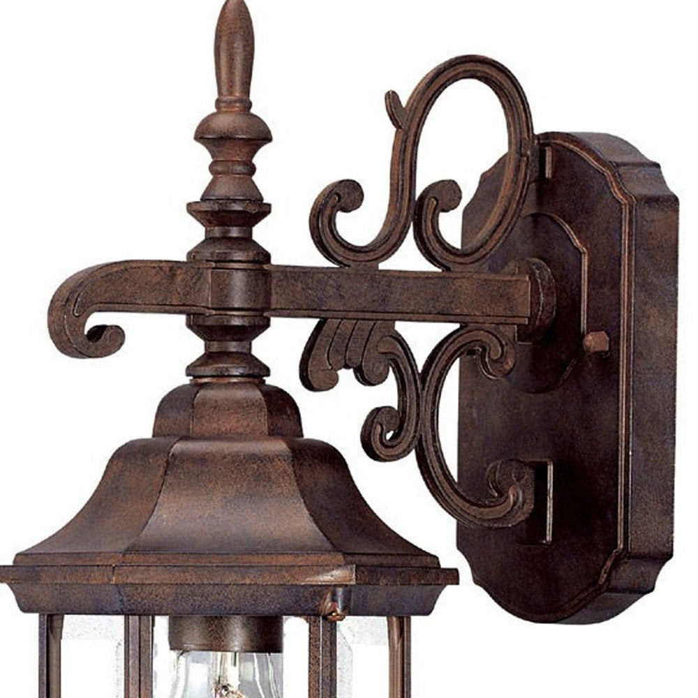 Petite Brown Domed Hanging Glass Lantern Wall Light — view 4