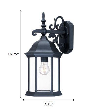 Narrow Matte Black Domed Hanging Glass Lantern Wall Light - FurniFindUSA