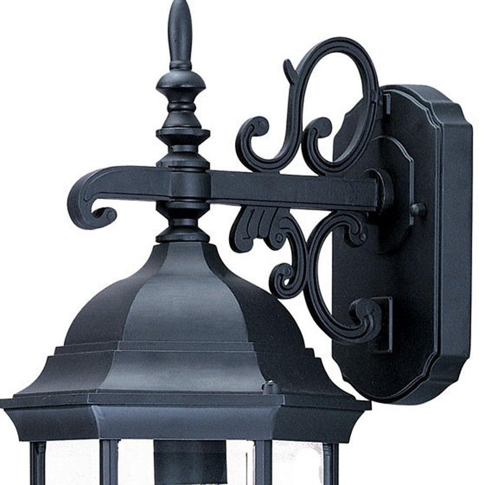 Narrow Matte Black Domed Hanging Glass Lantern Wall Light - FurniFindUSA