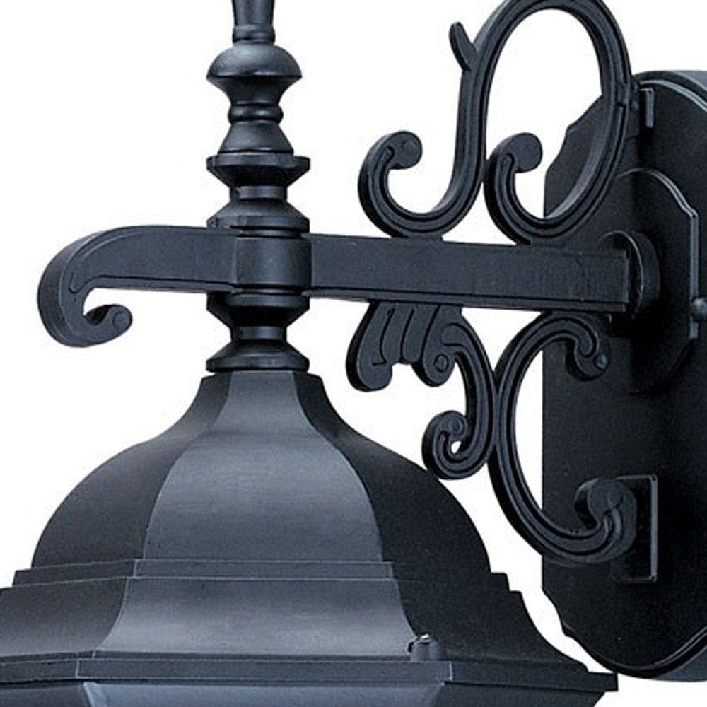 Narrow Matte Black Domed Hanging Glass Lantern Wall Light — view 5