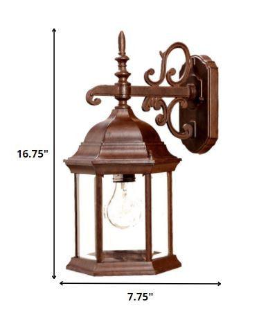 Narrow Brown Domed Hanging Glass Lantern Wall Light - FurniFindUSA