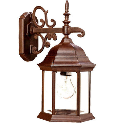 Narrow Brown Domed Hanging Glass Lantern Wall Light - FurniFindUSA