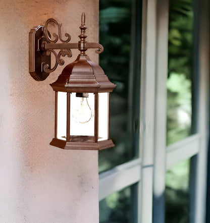Narrow Brown Domed Hanging Glass Lantern Wall Light HomeRoots