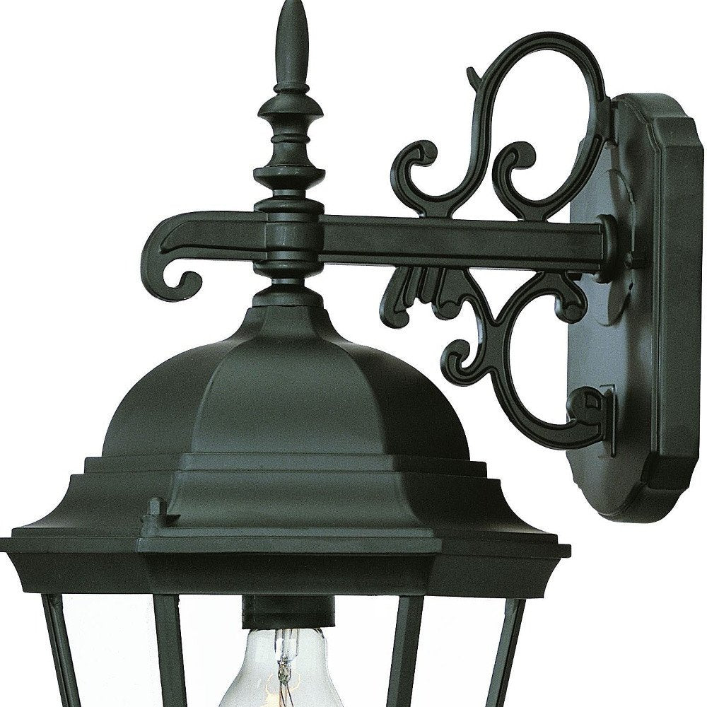 Matte Black Domed Glass Hanging Lantern Wall Light — view 4