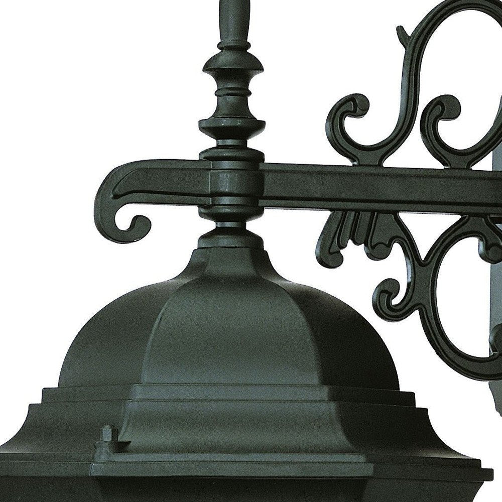 Matte Black Domed Glass Hanging Lantern Wall Light — view 5