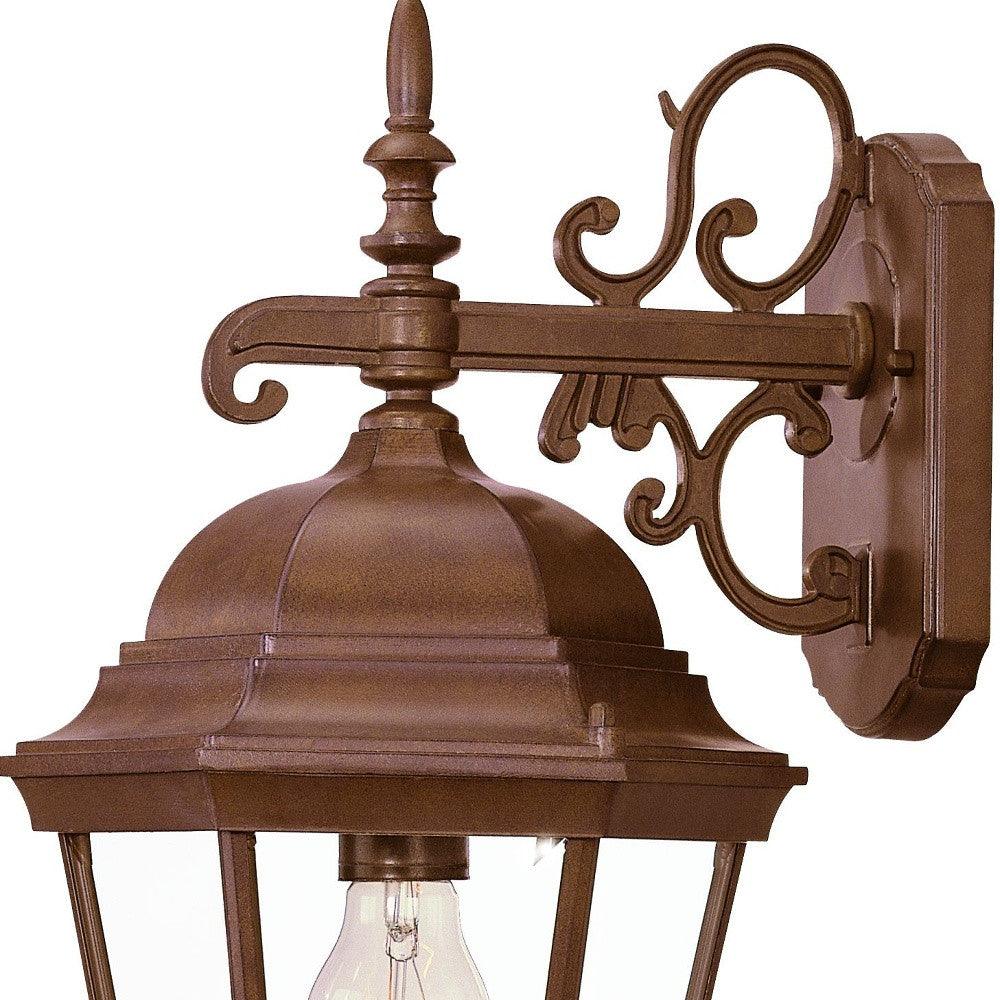 Brown Domed Hanging Lantern Wall Light - FurniFindUSA