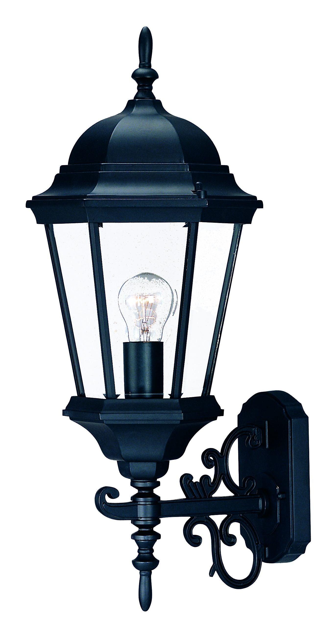 Matte Black Domed Glass Lantern Wall Light - FurniFindUSA