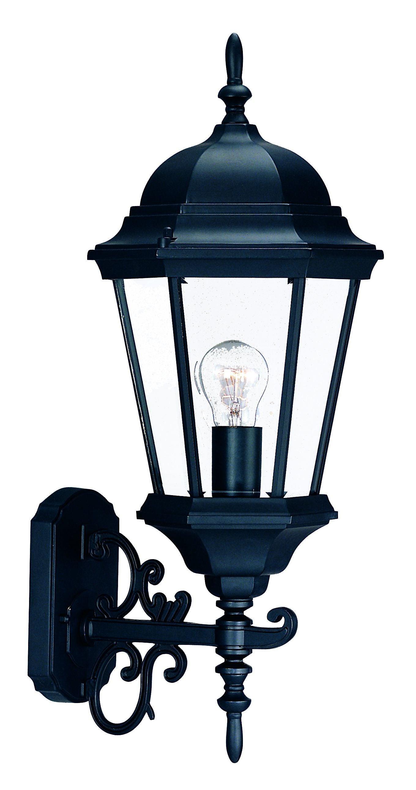 Matte Black Domed Glass Lantern Wall Light - FurniFindUSA