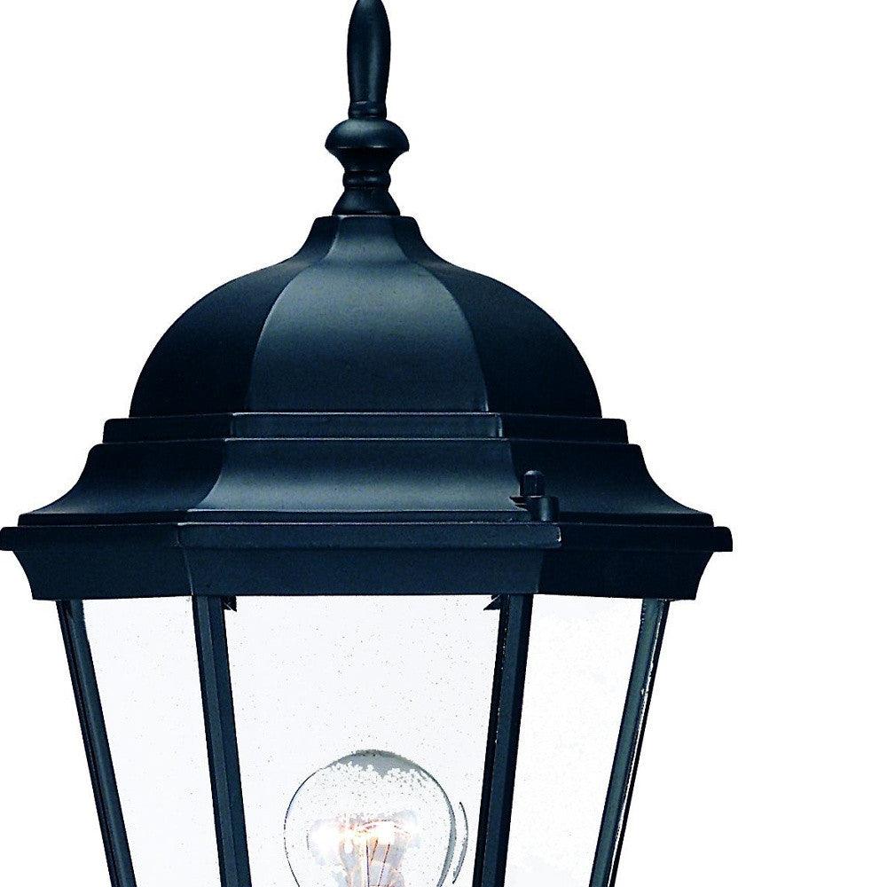 Matte Black Domed Glass Lantern Wall Light - FurniFindUSA