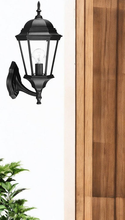 22" Black And Clear Metal Flush Mounted Sconce HomeRoots