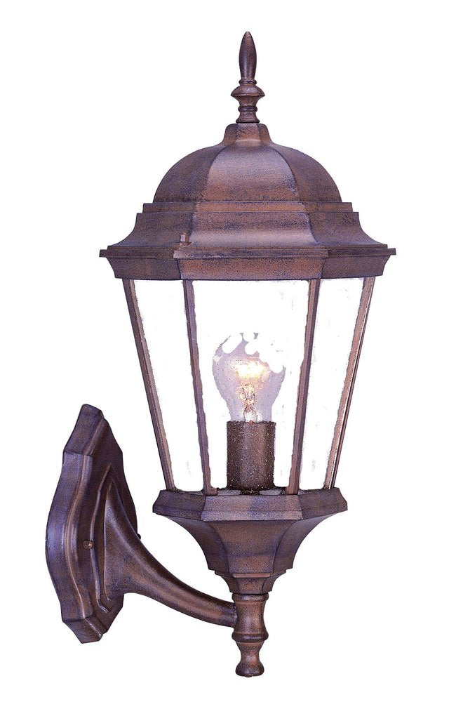 22" Dark Brown And Clear Metal Flush Mounted Sconce HomeRoots