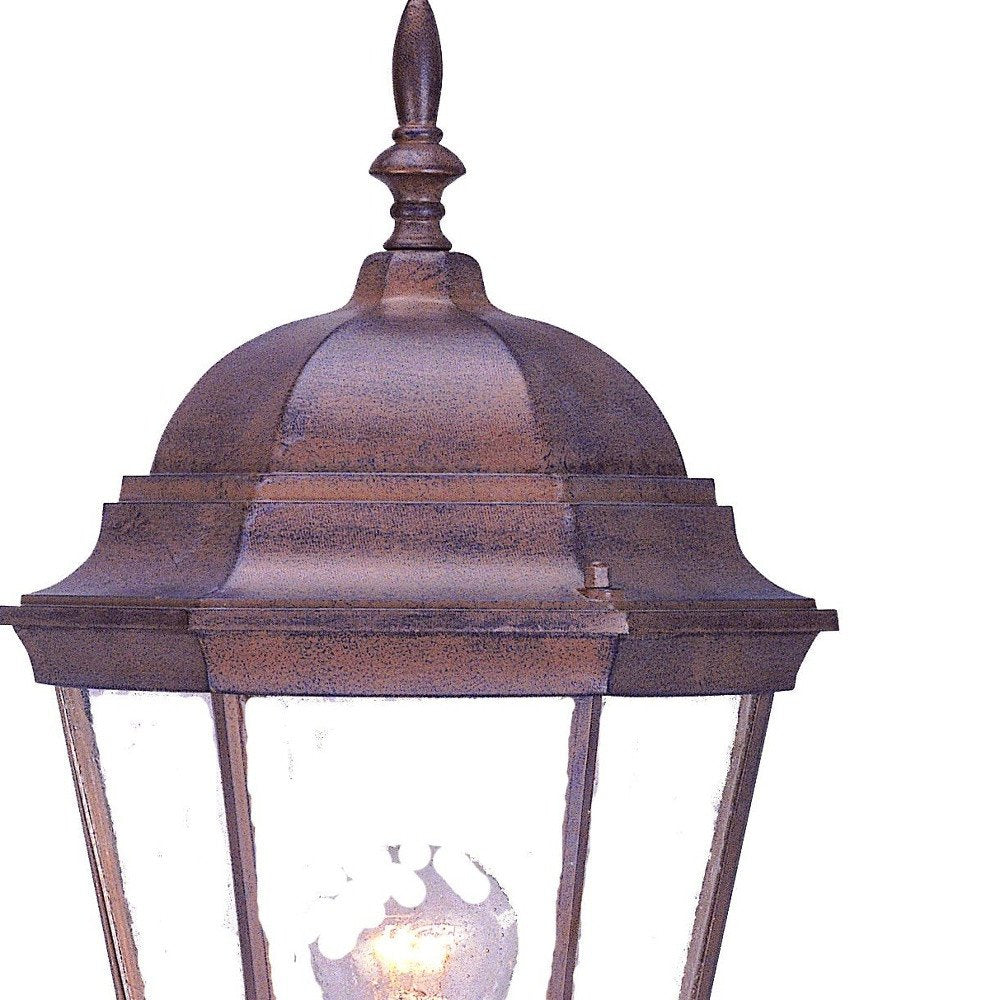 22" Dark Brown And Clear Metal Flush Mounted Sconce HomeRoots