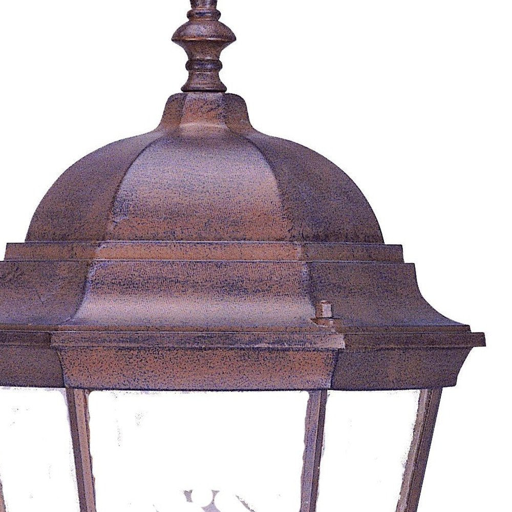 22" Dark Brown And Clear Metal Flush Mounted Sconce HomeRoots