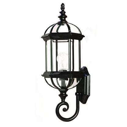 Matte Black Cylindrical Lantern Wall Light - FurniFindUSA