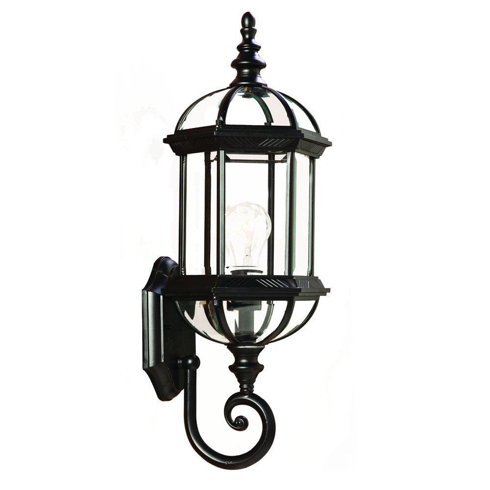 Matte Black Cylindrical Lantern Wall Light - FurniFindUSA