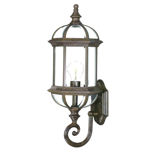 Antique Brown Cylindrical Lantern Wall Light - FurniFindUSA