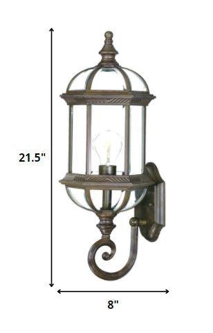 Antique Brown Cylindrical Lantern Wall Light - FurniFindUSA