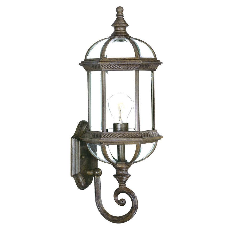 Antique Brown Cylindrical Lantern Wall Light - FurniFindUSA