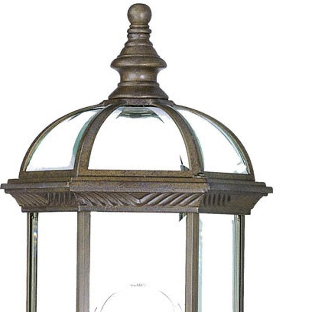 Antique Brown Cylindrical Lantern Wall Light - FurniFindUSA