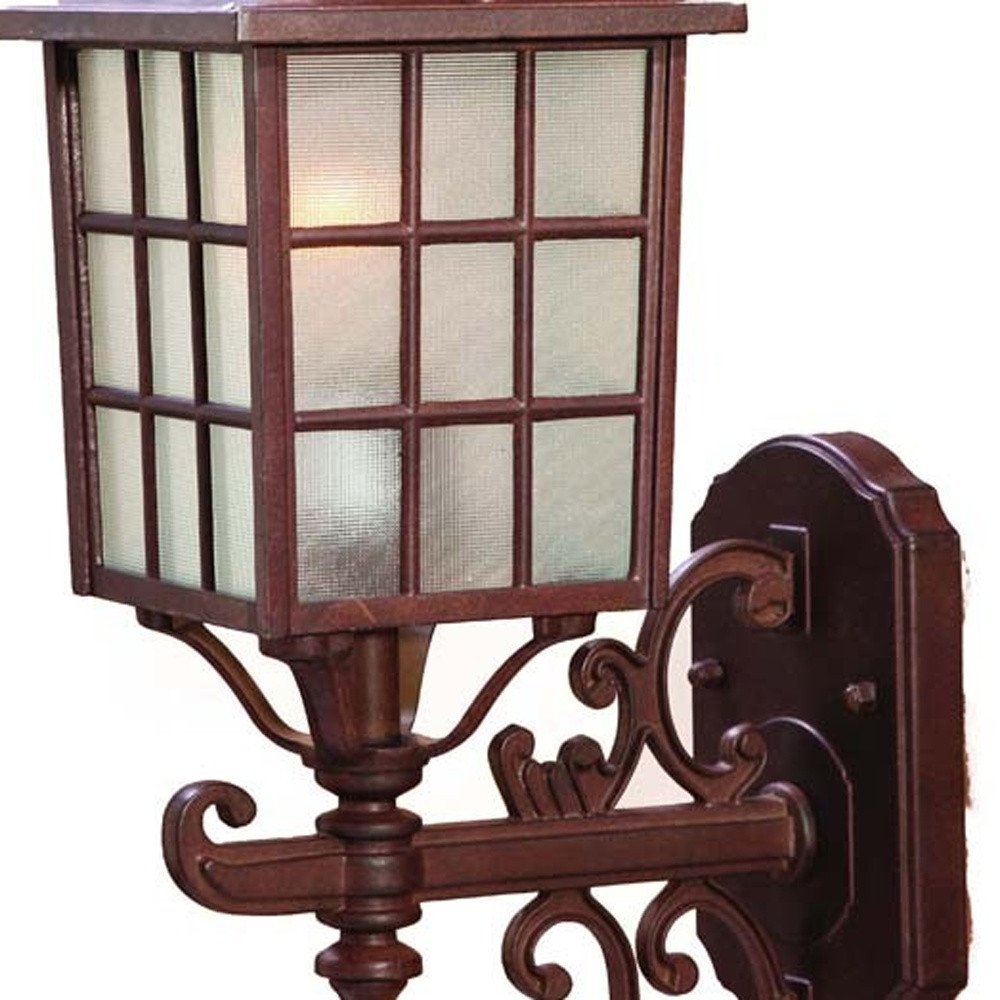 Dark Brown Window Pane Lantern Wall Sconce HomeRoots