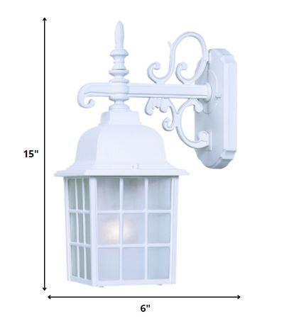 White Window Pane Lantern Wall Light - FurniFindUSA