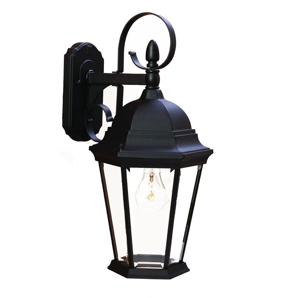 XL Matte Black Swing Arm Hanging Lantern Wall Light - FurniFindUSA