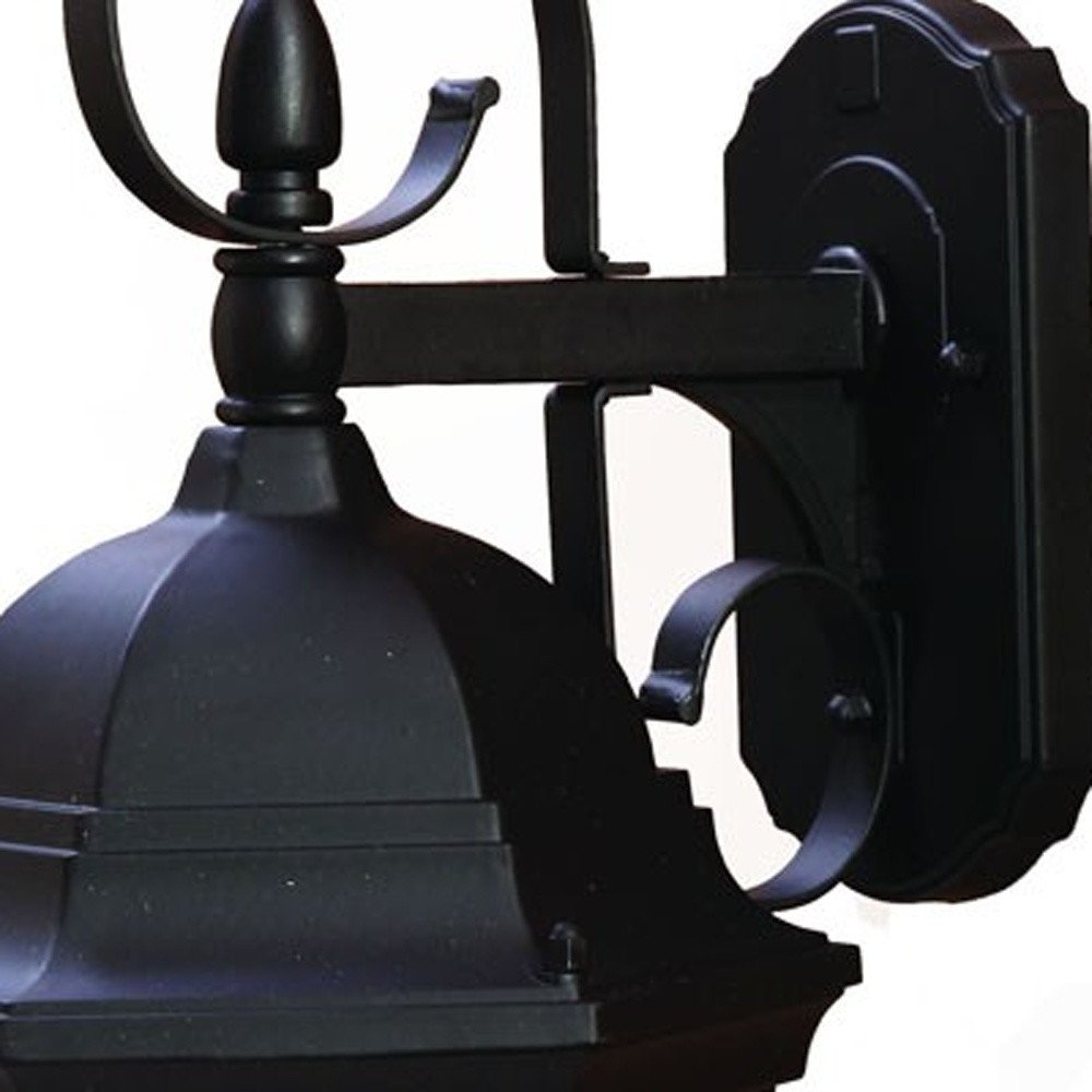XL Matte Black Swing Arm Hanging Lantern Wall Light — view 5