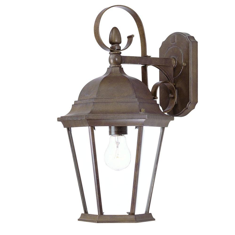 XL Dark Brown Swing Arm Hanging Lantern Wall Light - FurniFindUSA