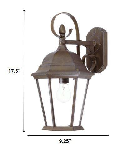 XL Dark Brown Swing Arm Hanging Lantern Wall Light - FurniFindUSA