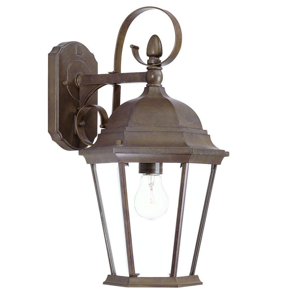 XL Dark Brown Swing Arm Hanging Lantern Wall Light - FurniFindUSA