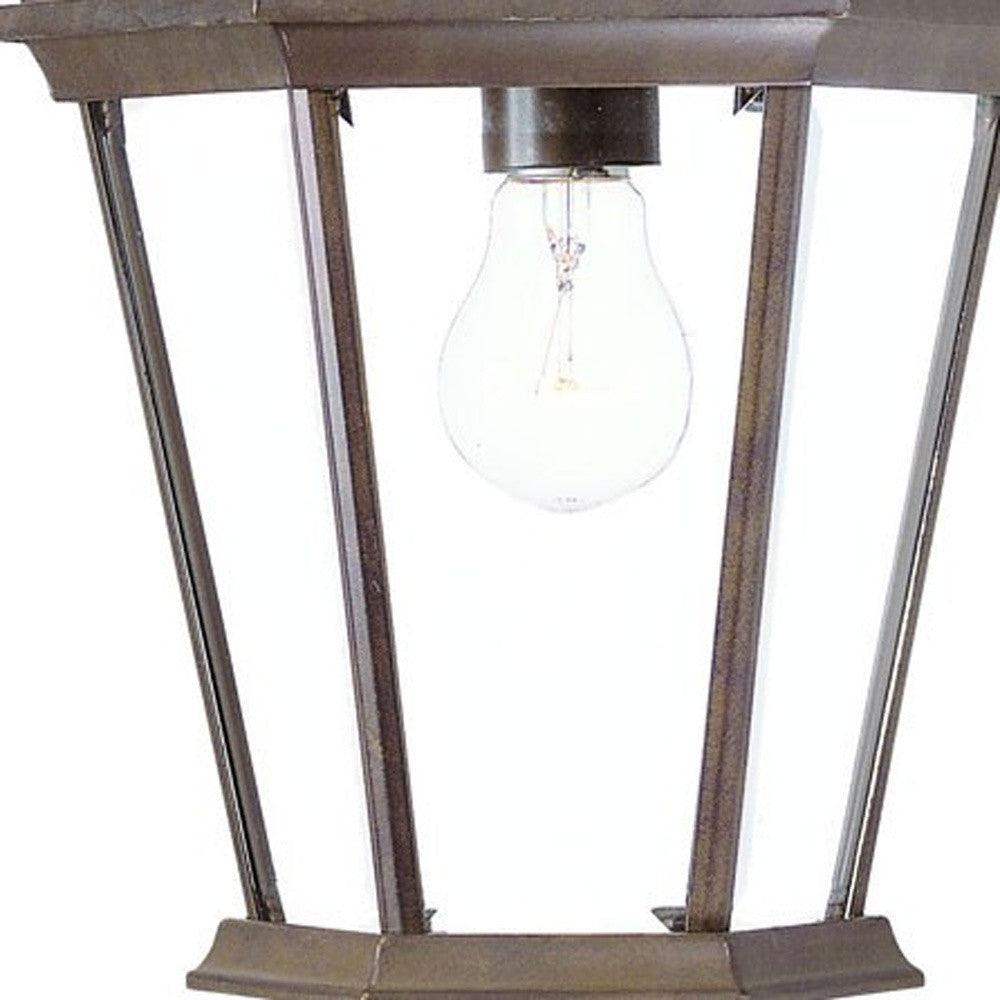 XL Dark Brown Swing Arm Hanging Lantern Wall Light - FurniFindUSA