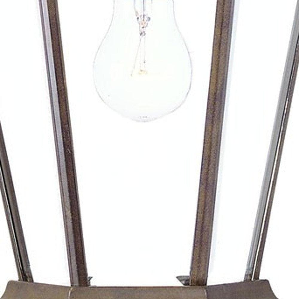 XL Dark Brown Swing Arm Hanging Lantern Wall Light - FurniFindUSA