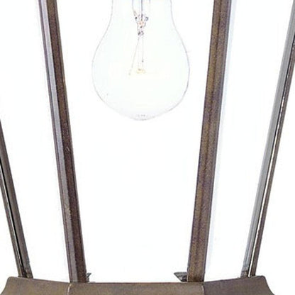 XL Dark Brown Swing Arm Hanging Lantern Wall Light - FurniFindUSA