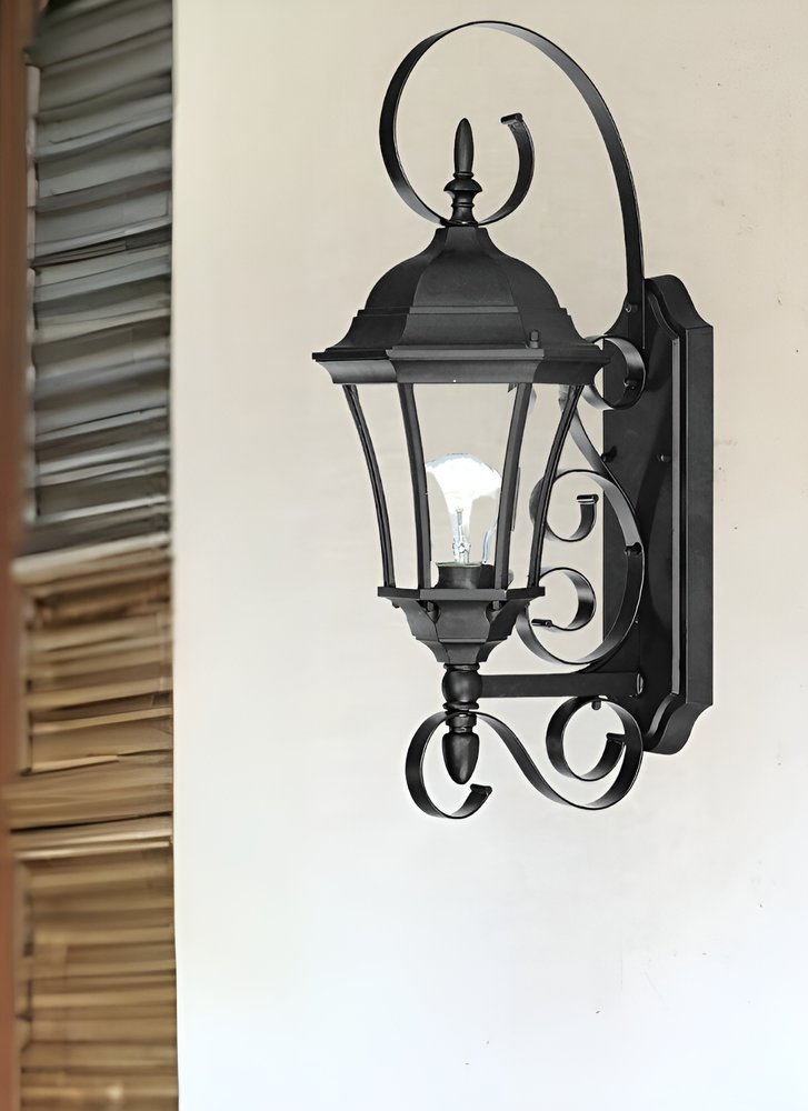 Matte Black Swing Arm Lantern Wall Light HomeRoots
