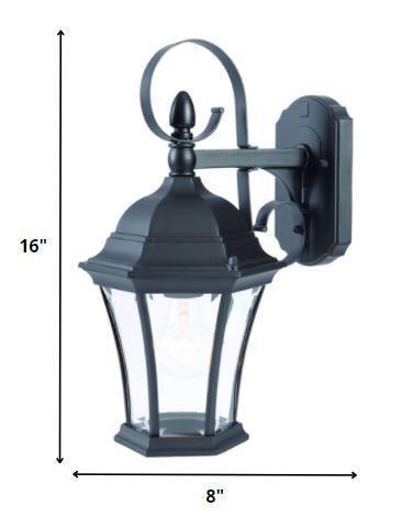 Matte Black Swing Arm Hanging Lantern Wall Light - FurniFindUSA