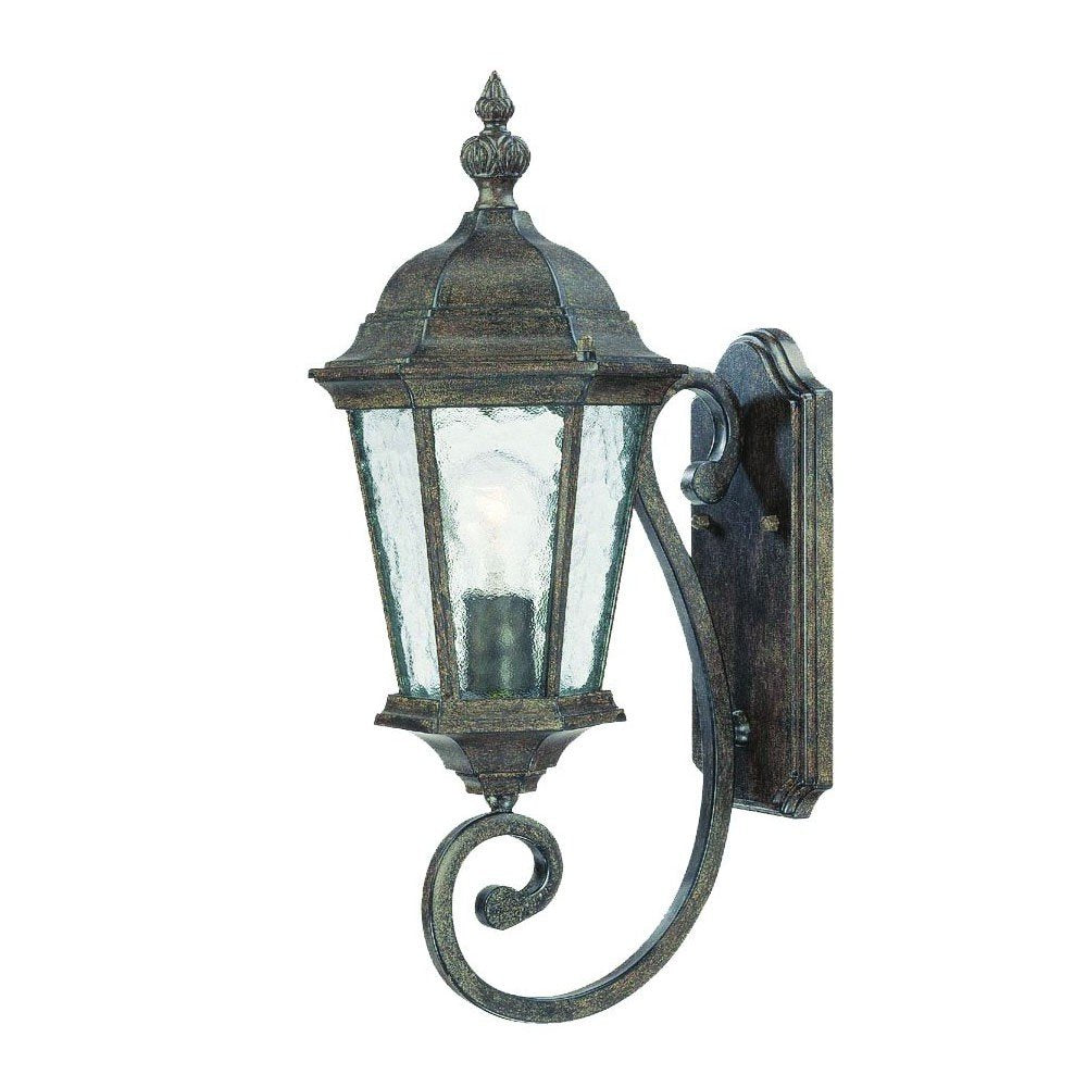 One Light Antique Black Carousel Lantern Wall Light — view 1