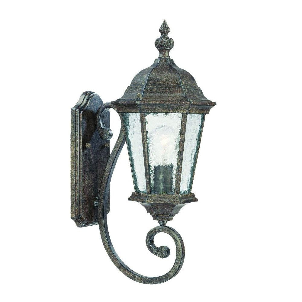 One Light Antique Black Carousel Lantern Wall Light — view 3