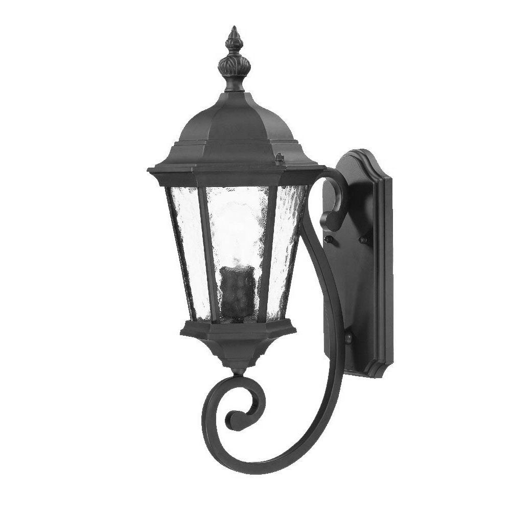 One Light Matte Black Carousel Lantern Wall Light — view 1