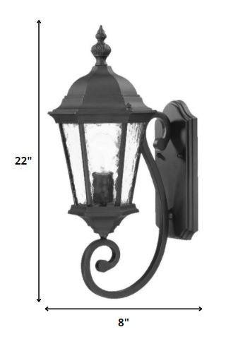 One Light Matte Black Carousel Lantern Wall Light - FurniFindUSA