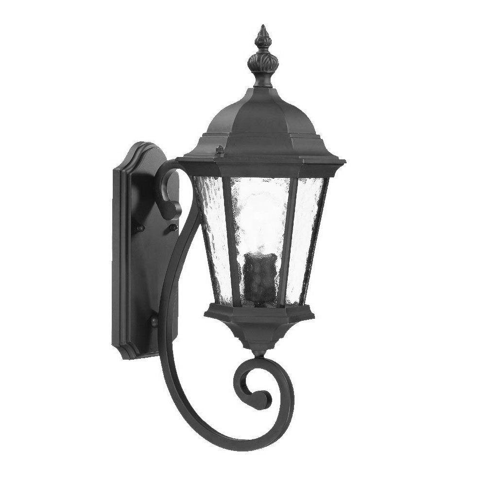 One Light Matte Black Carousel Lantern Wall Light — view 3