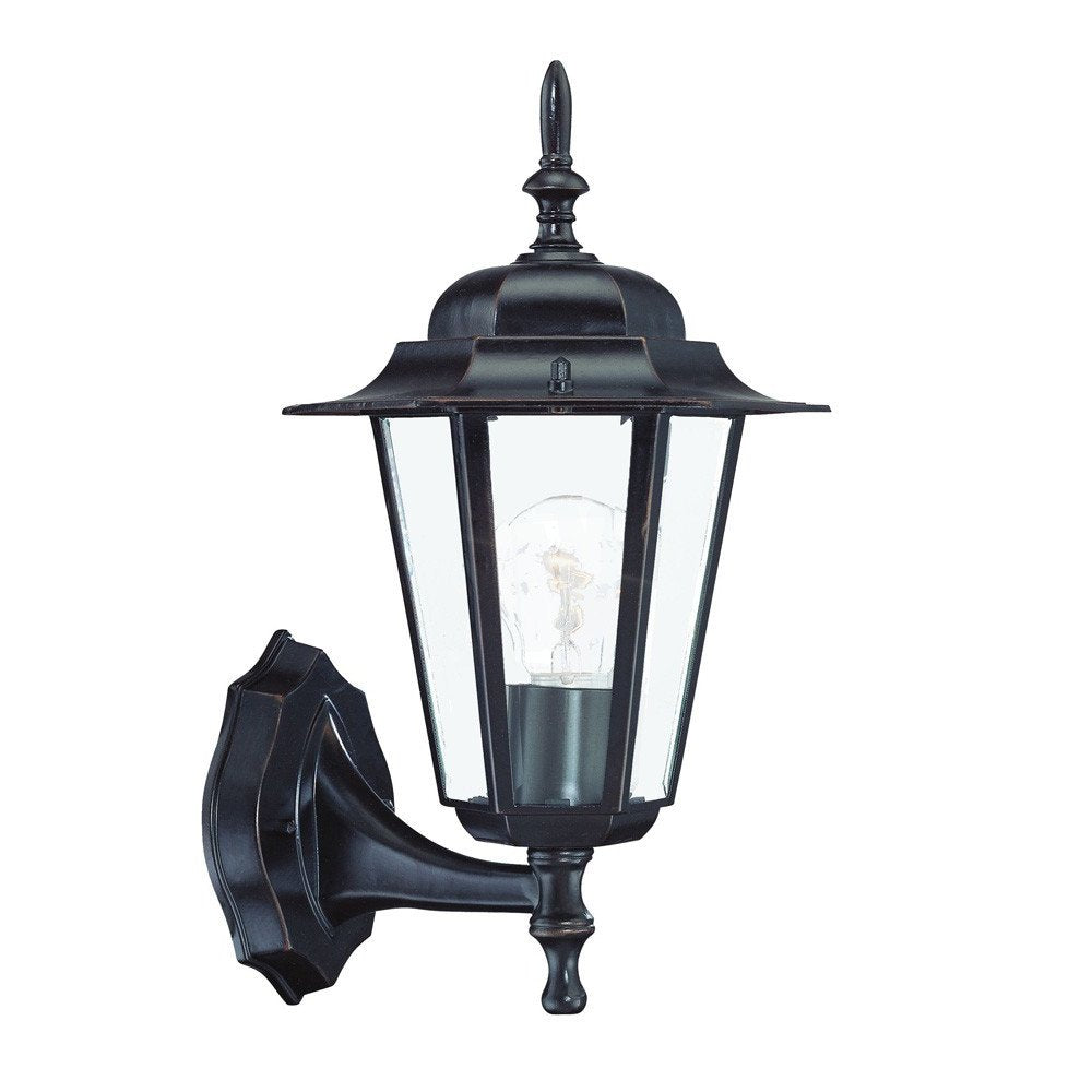 Antique Bronze Glass Lantern Wall Light HomeRoots