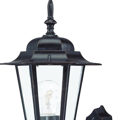 Antique Bronze Glass Lantern Wall Light HomeRoots