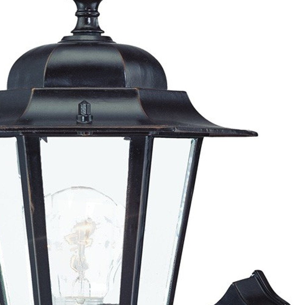 Antique Bronze Glass Lantern Wall Light HomeRoots