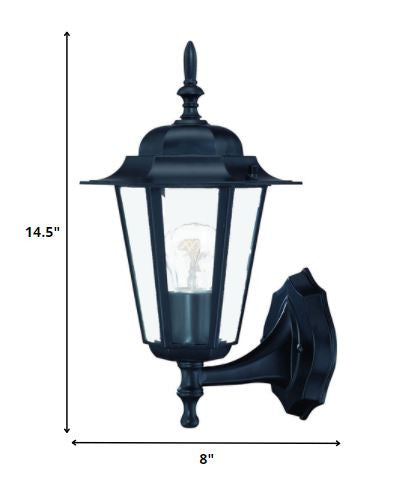 Matte Black Glass Lantern Wall Light HomeRoots