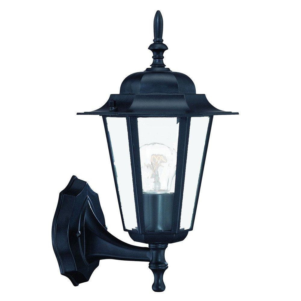 Matte Black Glass Lantern Wall Light HomeRoots