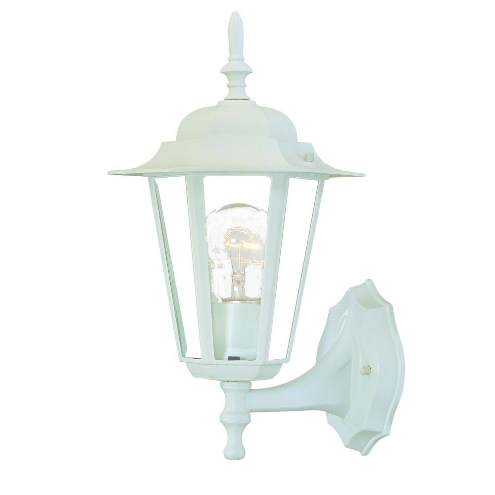 White Glass Lantern Wall Light — view 1